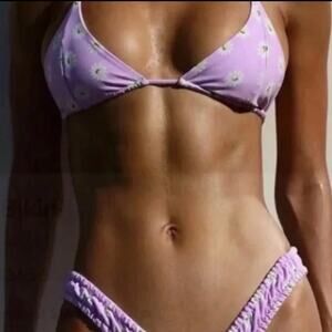 VDM the Label Pink Daisy Bikini Top Size XL